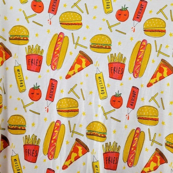 Little Sleepies Set : Pajama Top (XXL) and Pants (XL) Fast Foodies Novelty Print - Picture 11 of 11